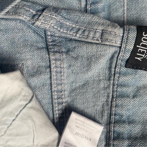 Society Black and Blue Flare Jeans with Artistic Butterfly Design. Boho - Picture 5 of 7